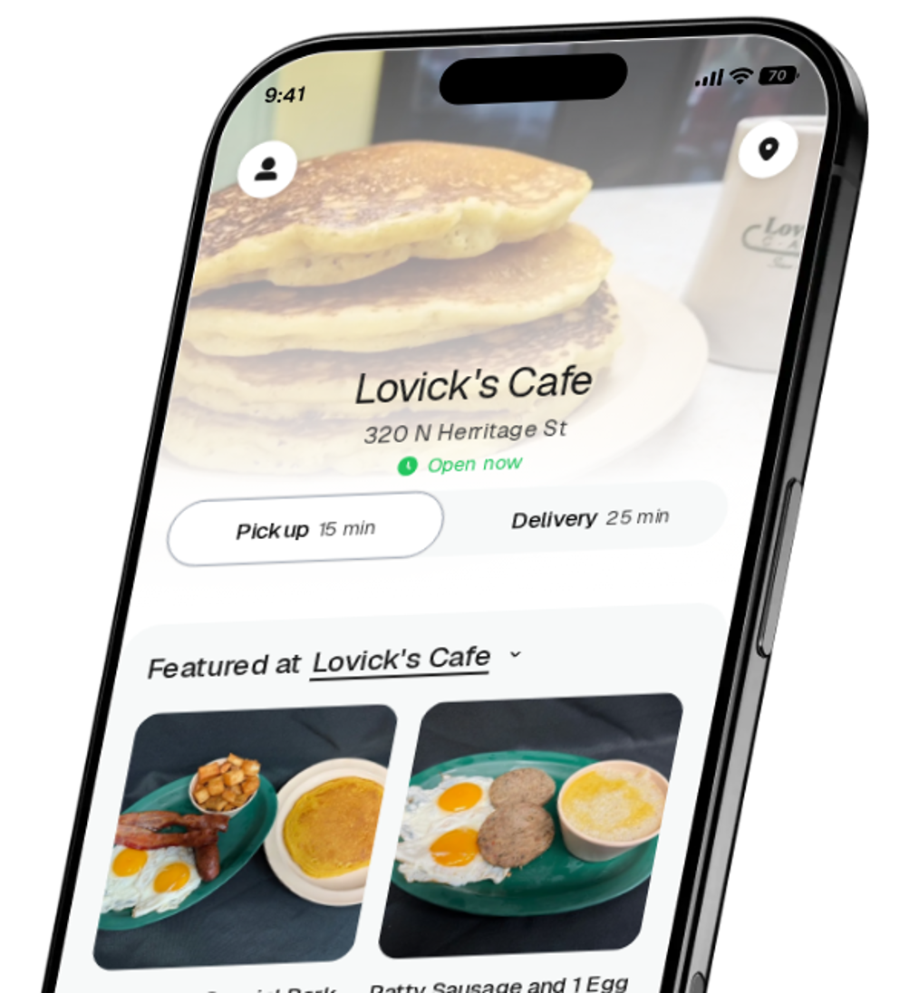 Lovick's Cafe app preview